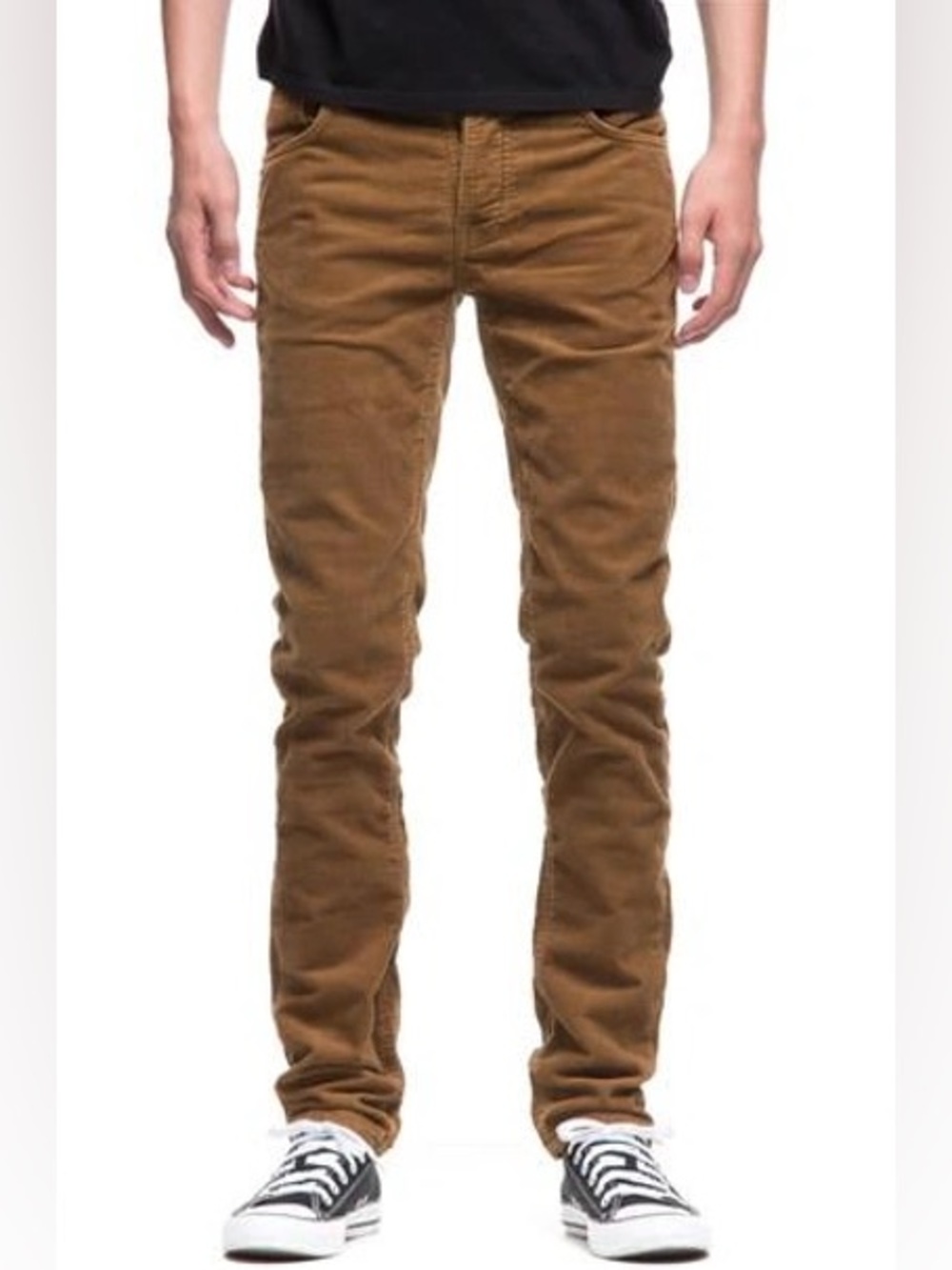 Men's Slim Fit Corduroy Pants in Brown